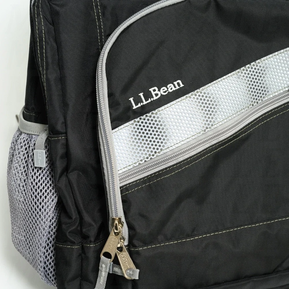 LL Bean Deluxe Bookpack IV Laptop Backpack Bag Black w/ Reflective Stripe 32L